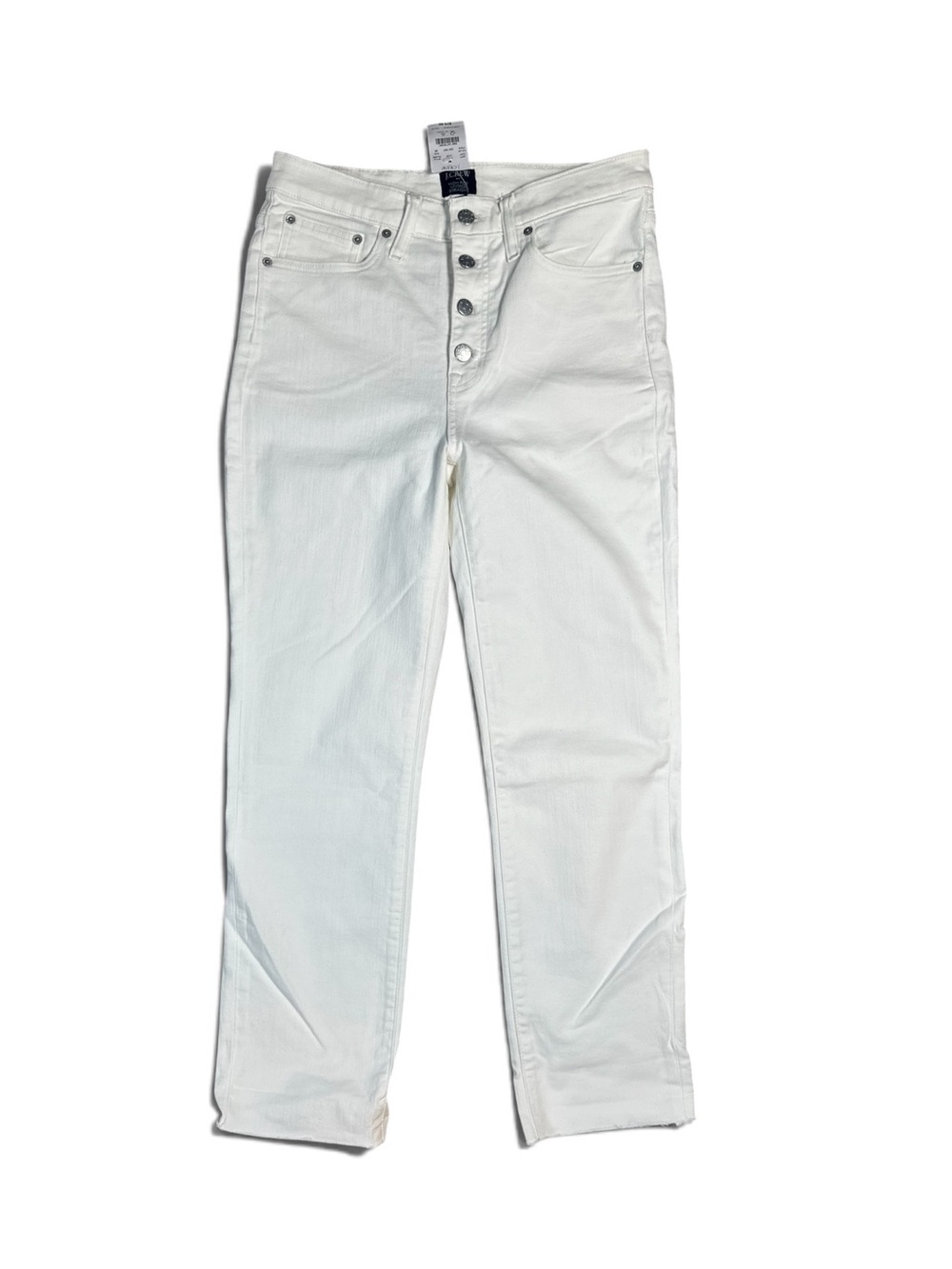 J. Crew Raw Hem Cropped Straight Leg Jeans White Size 28(6)
